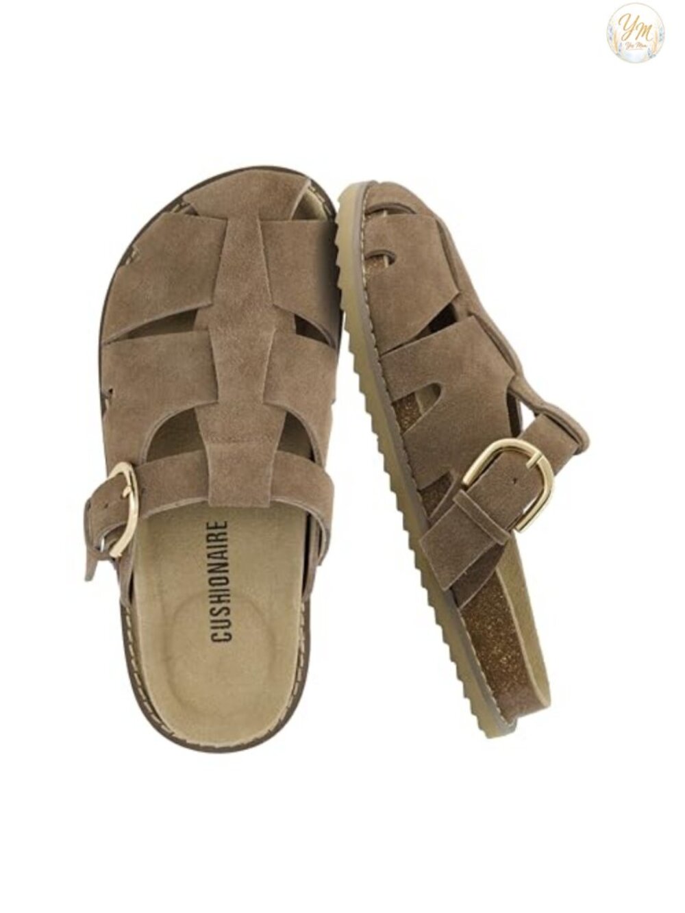 Women's Suede Fisherman Sandals Closed Toe Slip On Clogs Memory Foam Arch